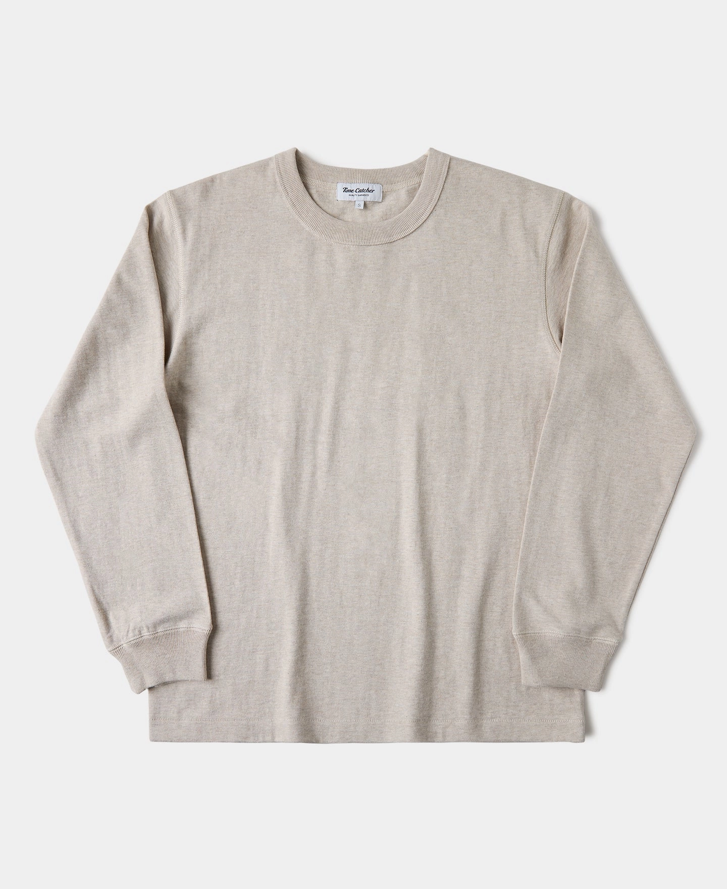 Eco Certified Fiber 10.5 oz Cotton Loopwheel Tubular Long Sleeve T-Shirt - Oatmeal