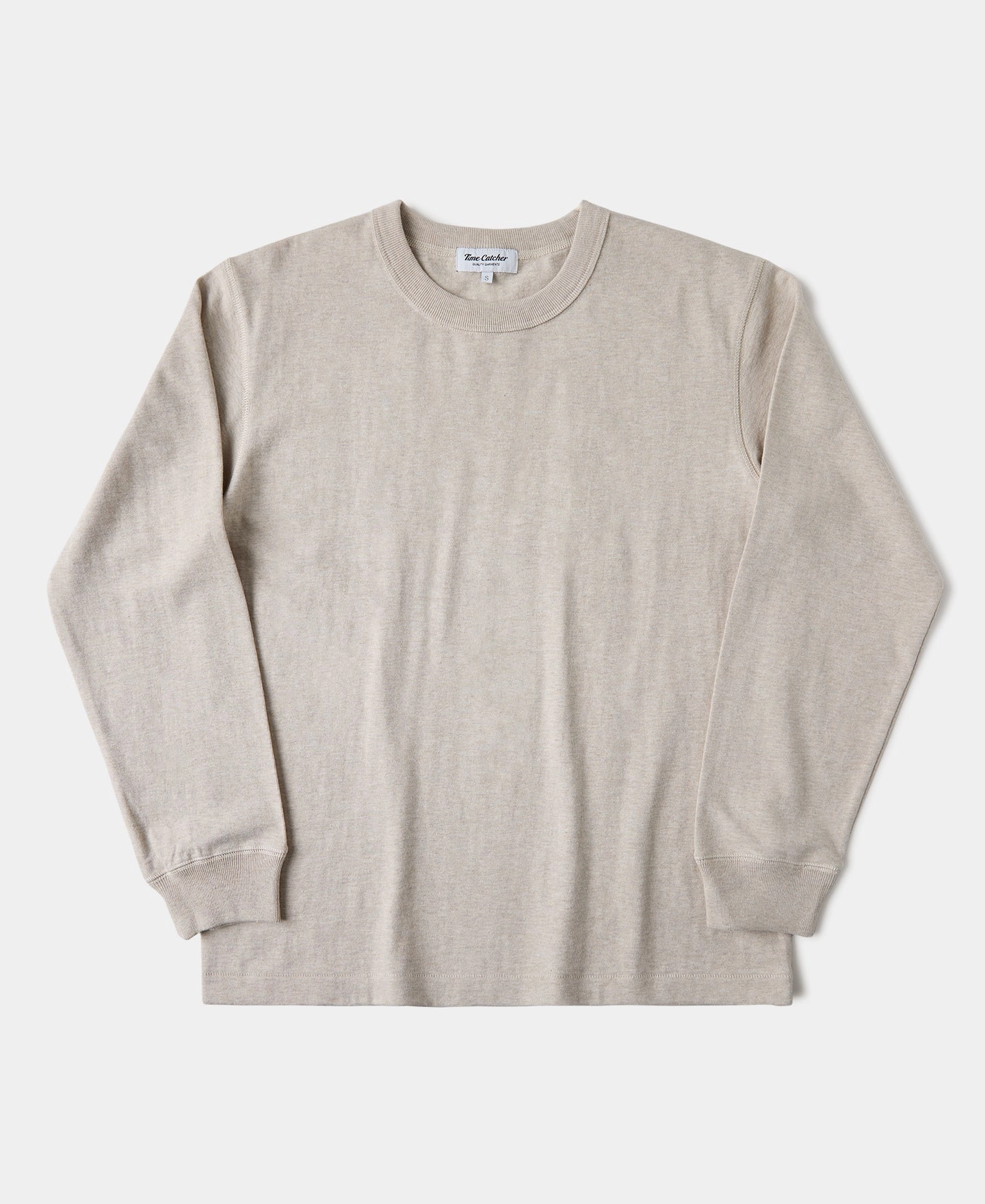 10.5 oz Cotton Loopwheel Tubular Long Sleeve T-Shirt - Oatmeal Fashion Forward