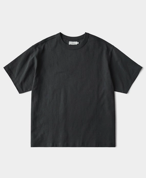 No Slip Shoulder Design 1900s Heavyweight Cotton Jersey Boxy T-Shirt -  Vintage Black