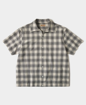 Everyday Essential 1950s Plaid Seersucker Short Sleeve Shirt - Black