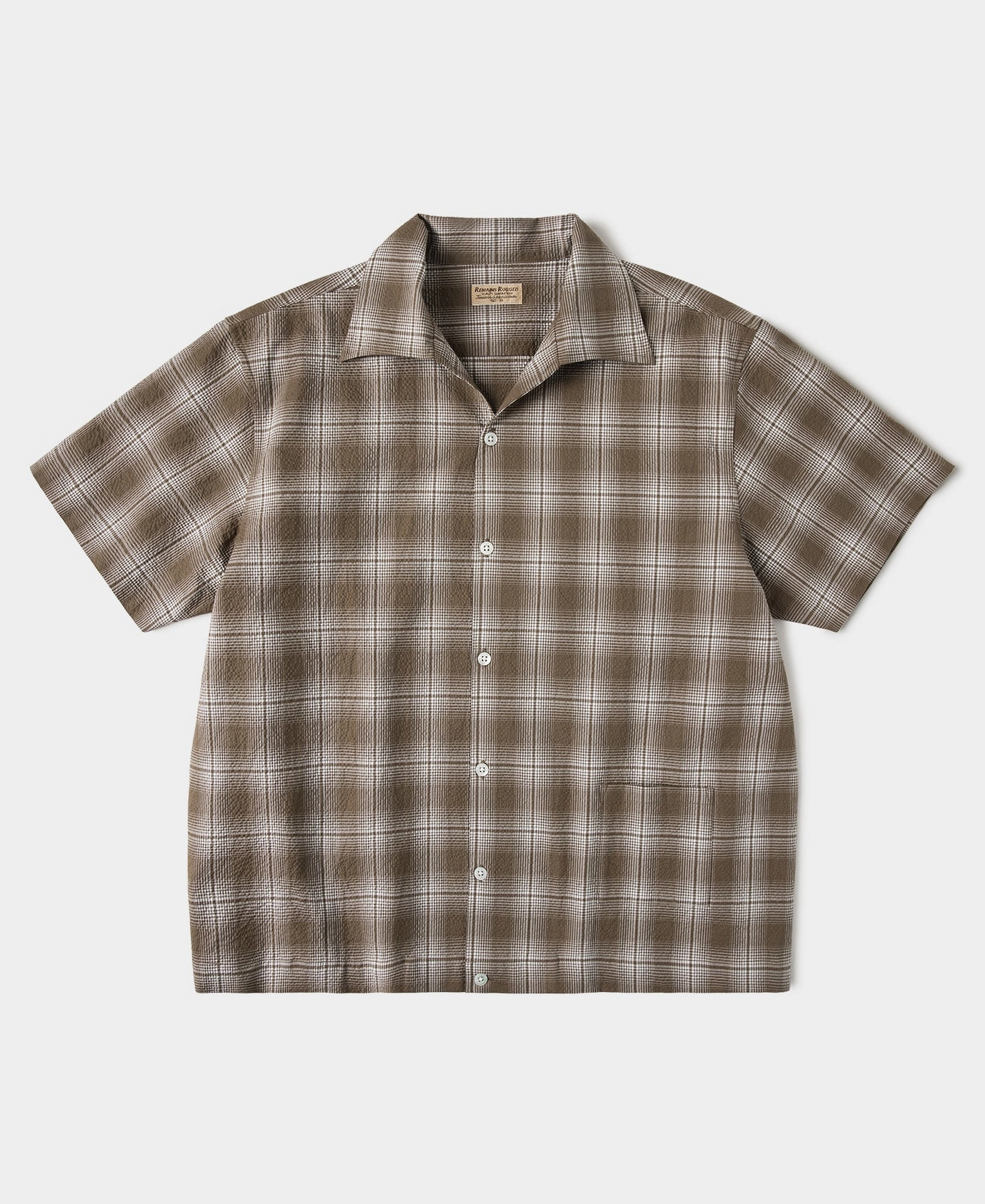 1950s Plaid Seersucker Short Sleeve Shirt - Brown Must-Have Item
