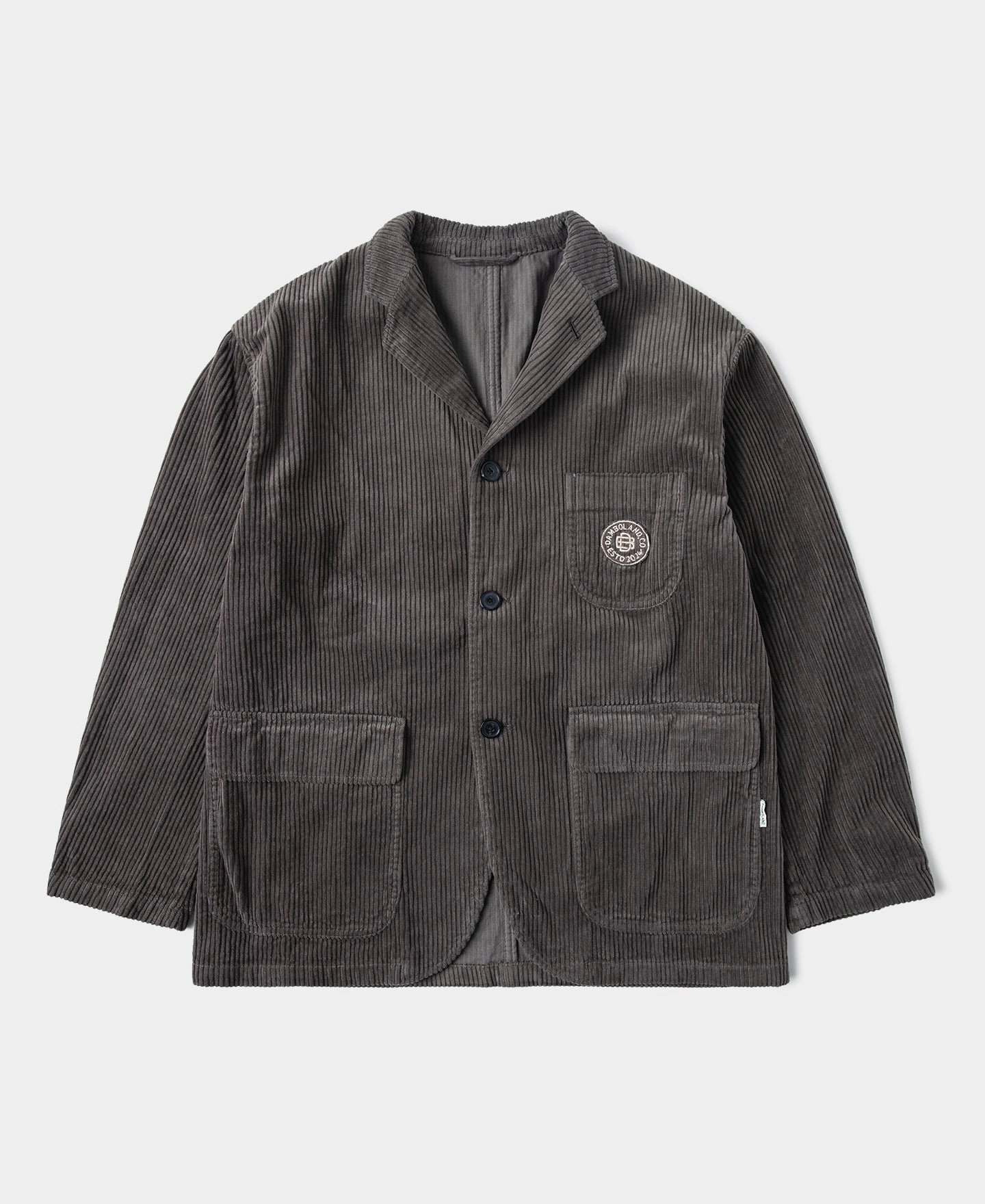 Anti Slip Interior Compression Fit Technology 1960s Corduroy Pocket Sport Coat - Gray