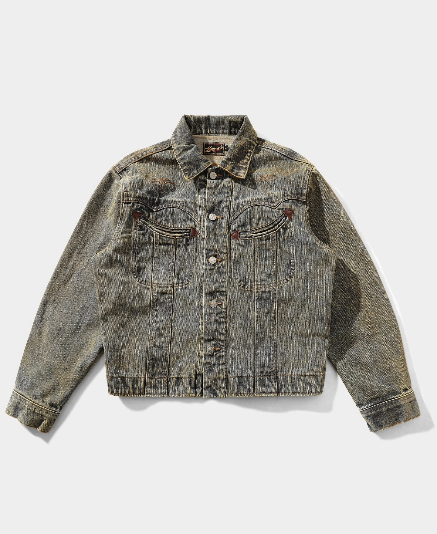 1960s Western Rider Denim Jacket Gloss Free Texture Casual Work Look
