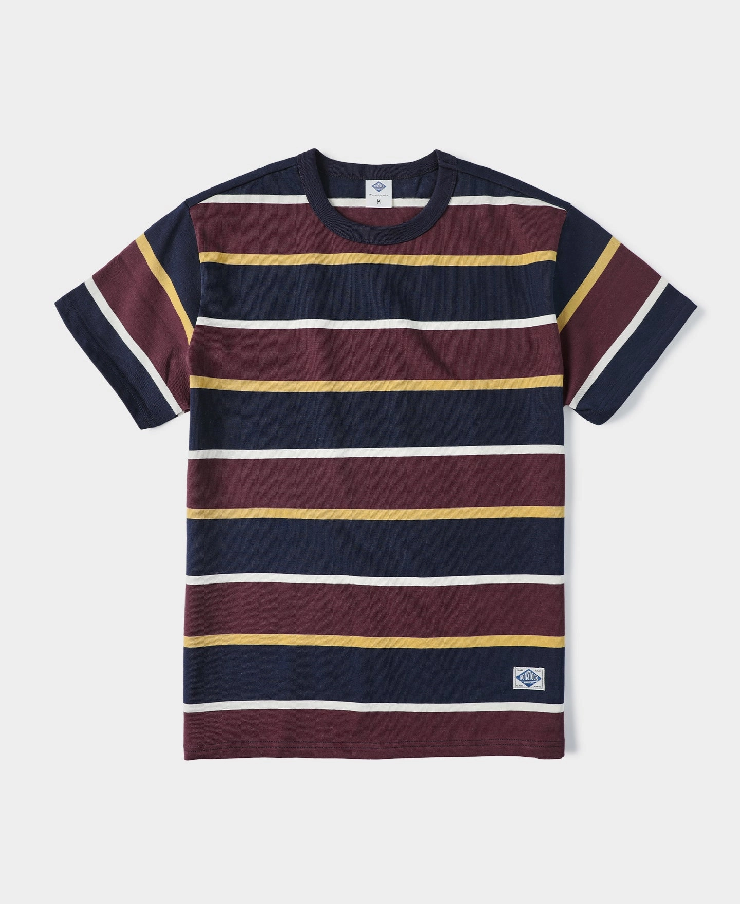Seasonal Trend Timeless Comfort 9.8 oz IVY Style Striped T-Shirt - Burgundy Red/Navy