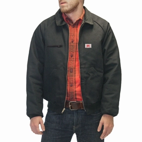 Belted Style #1816 Black Duck Zipper-Front 12 oz. Jacket - MADE IN USA