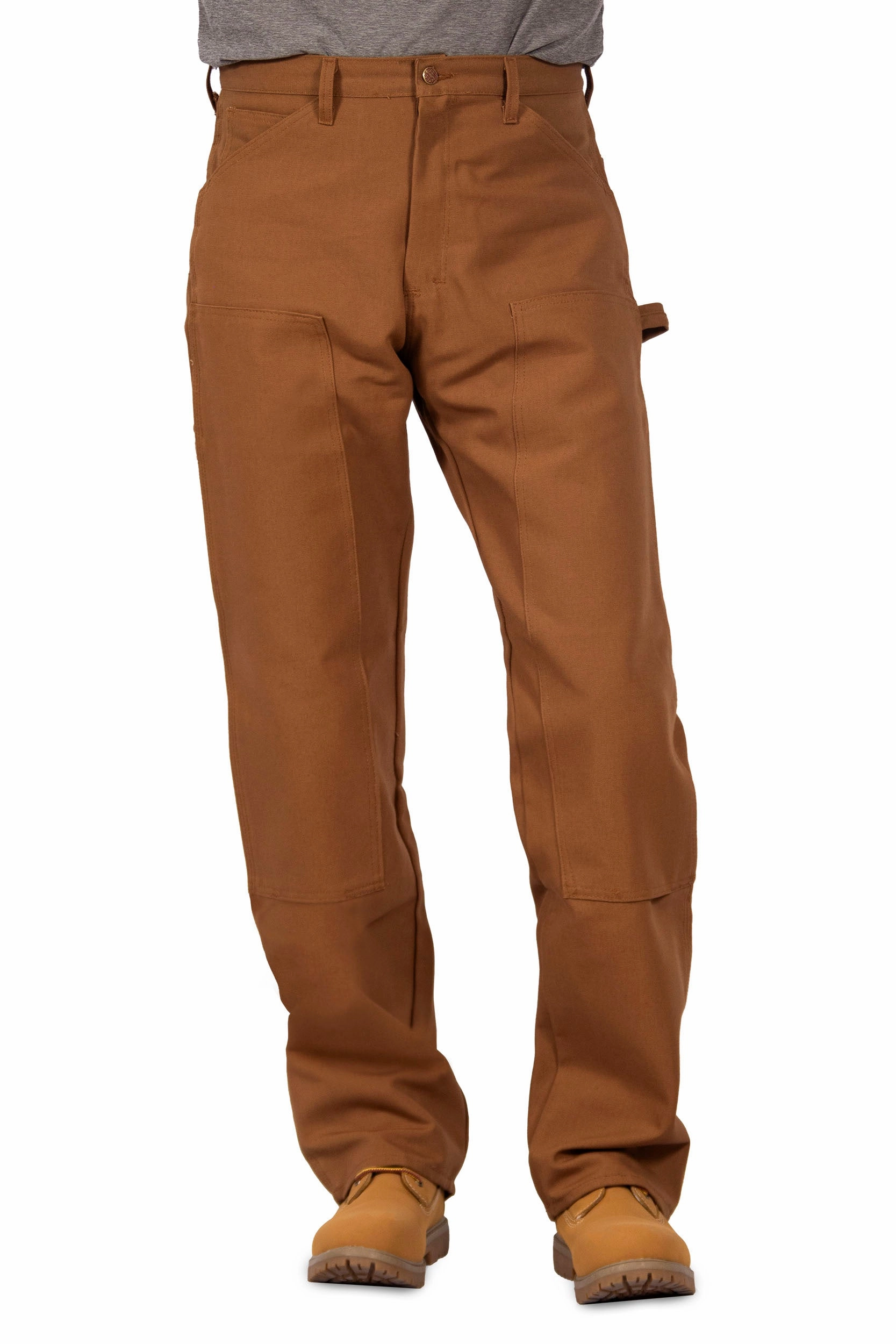 Streetwear Fan Beach Day #2202 Brown Duck Double-Front Carpenter Dungarees - MADE IN USA