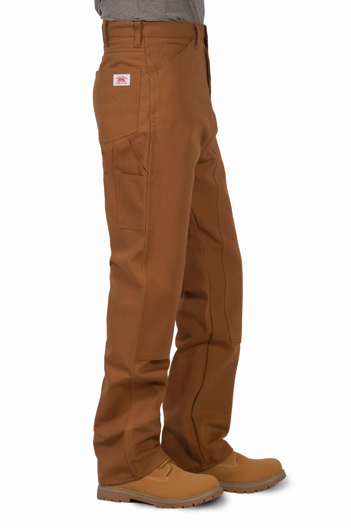 #2202 Brown Duck Double-Front Carpenter Dungarees - MADE IN USA Utility Style Reliable Layer