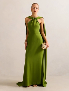 Limited-Edition Breathable Feel Abigail Embellished Cape Dress