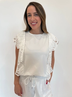 Abigail Eyelet Top - White Minimalist Style Thermal regulation