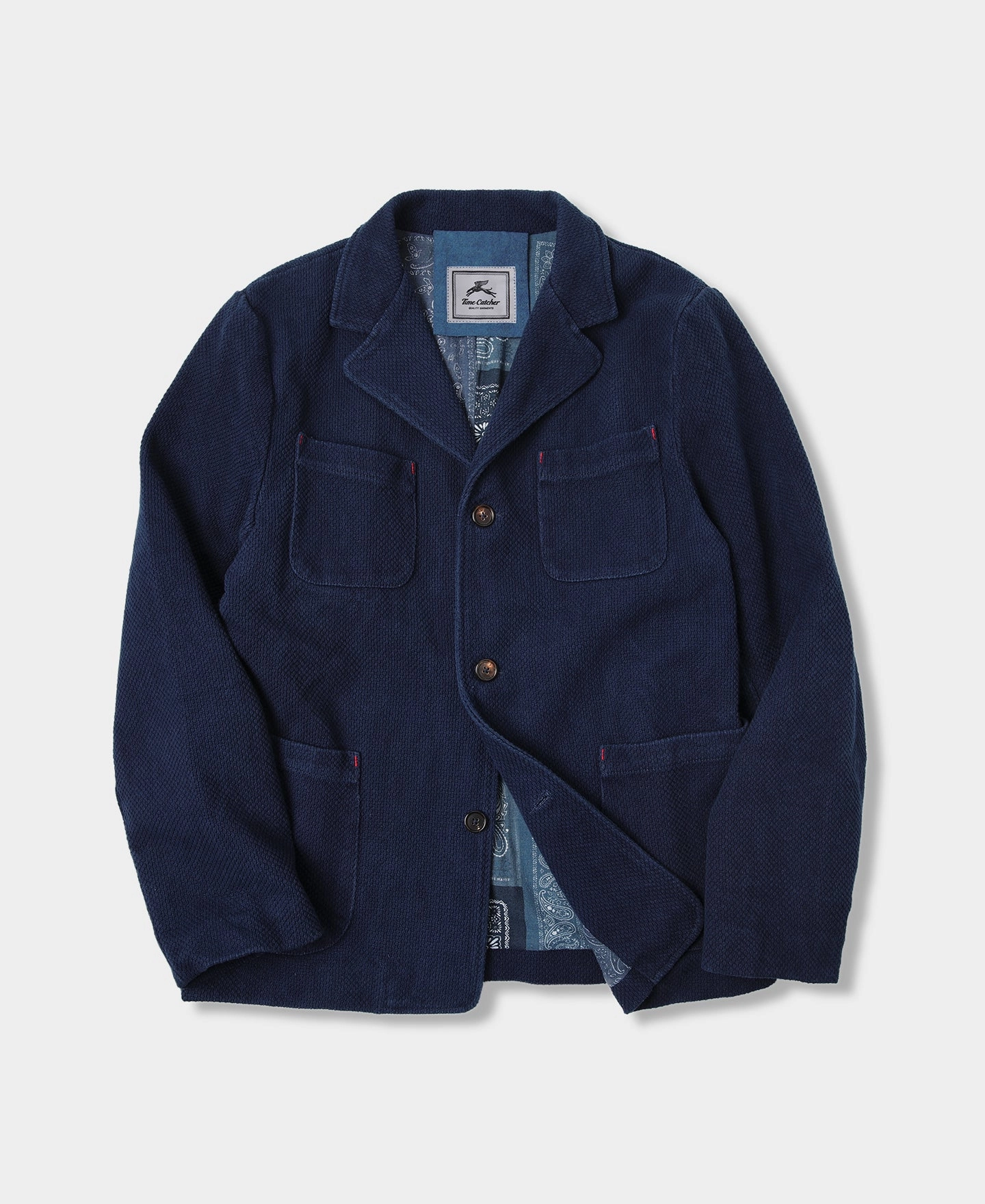 French Indigo-Dyed Sashiko Work Jacket Weather Ready