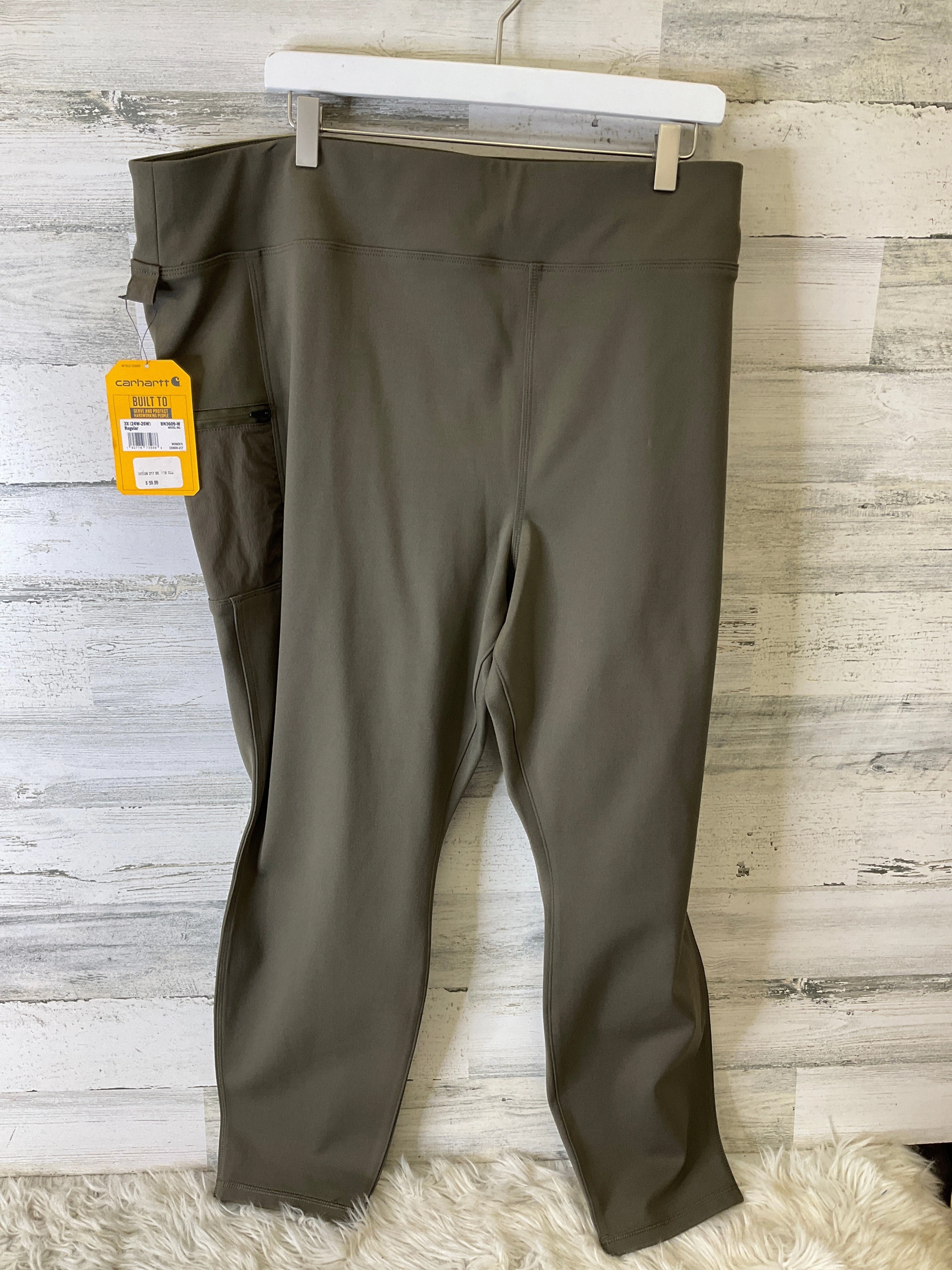 Casual Style Elastic waist Pants Other By Carhartt In Green, Size: 3x