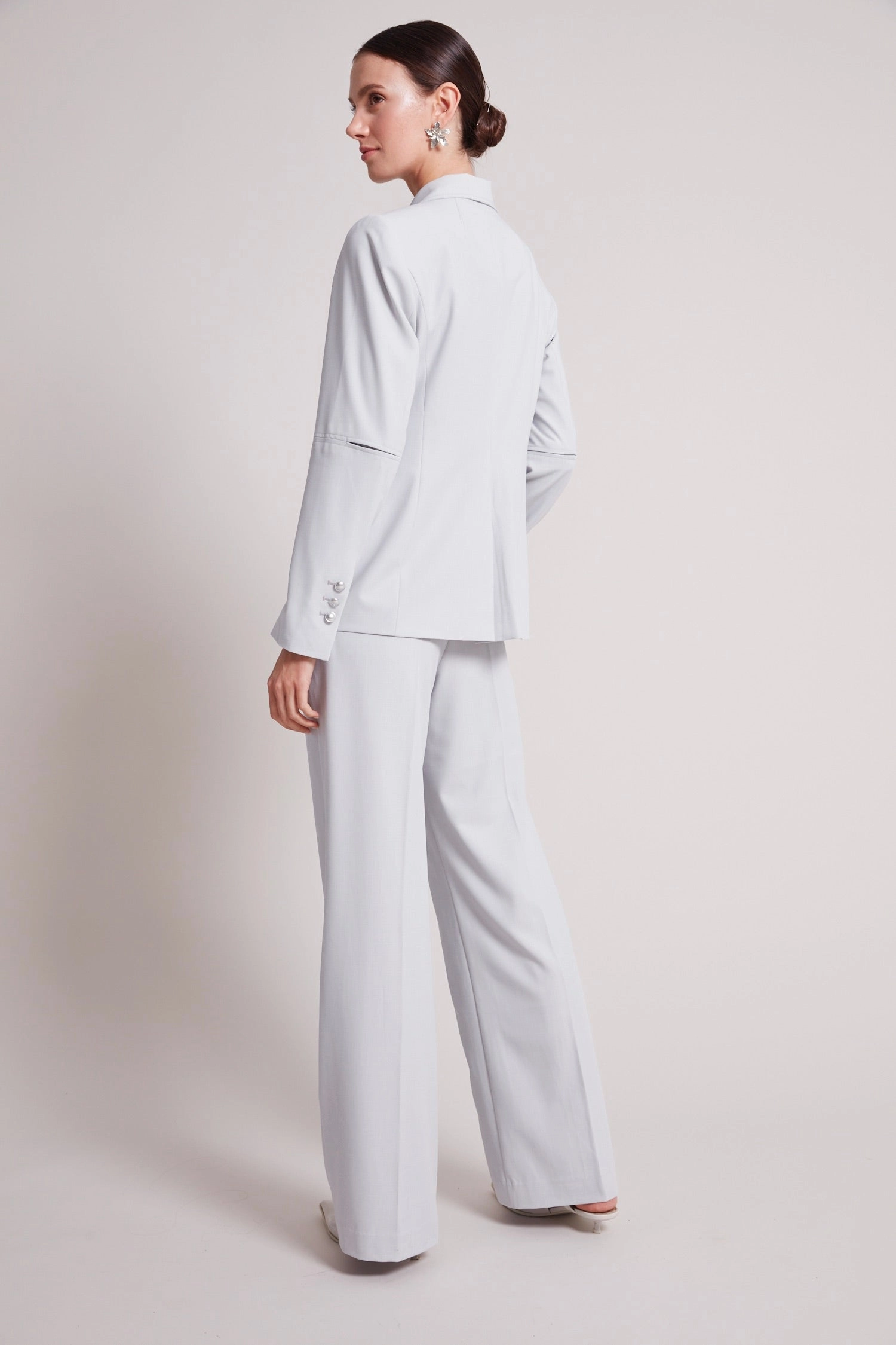 Preston Pin Tuck Pants With Slant Pockets - Light Grey RegularFit All Fit