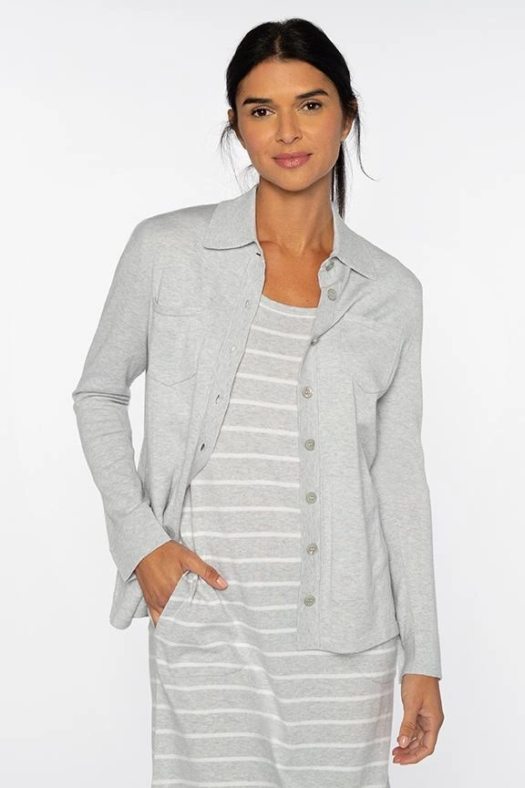 Easy Shirt Cardigan Classic Knit Design Layered Comfort Wear