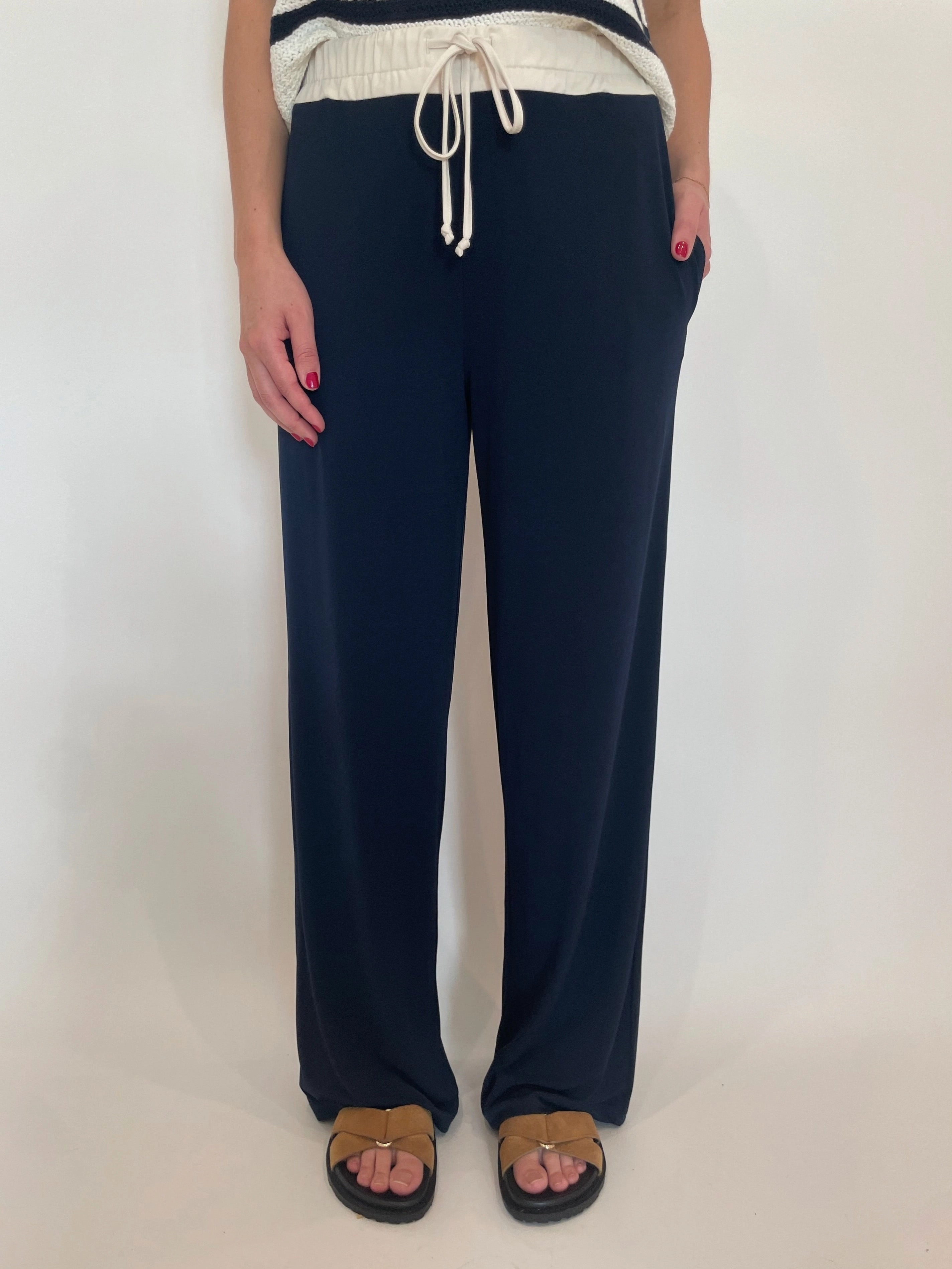 Flexible Knee Panels Fast Move Mulan Trouser Pants - Dark Blue