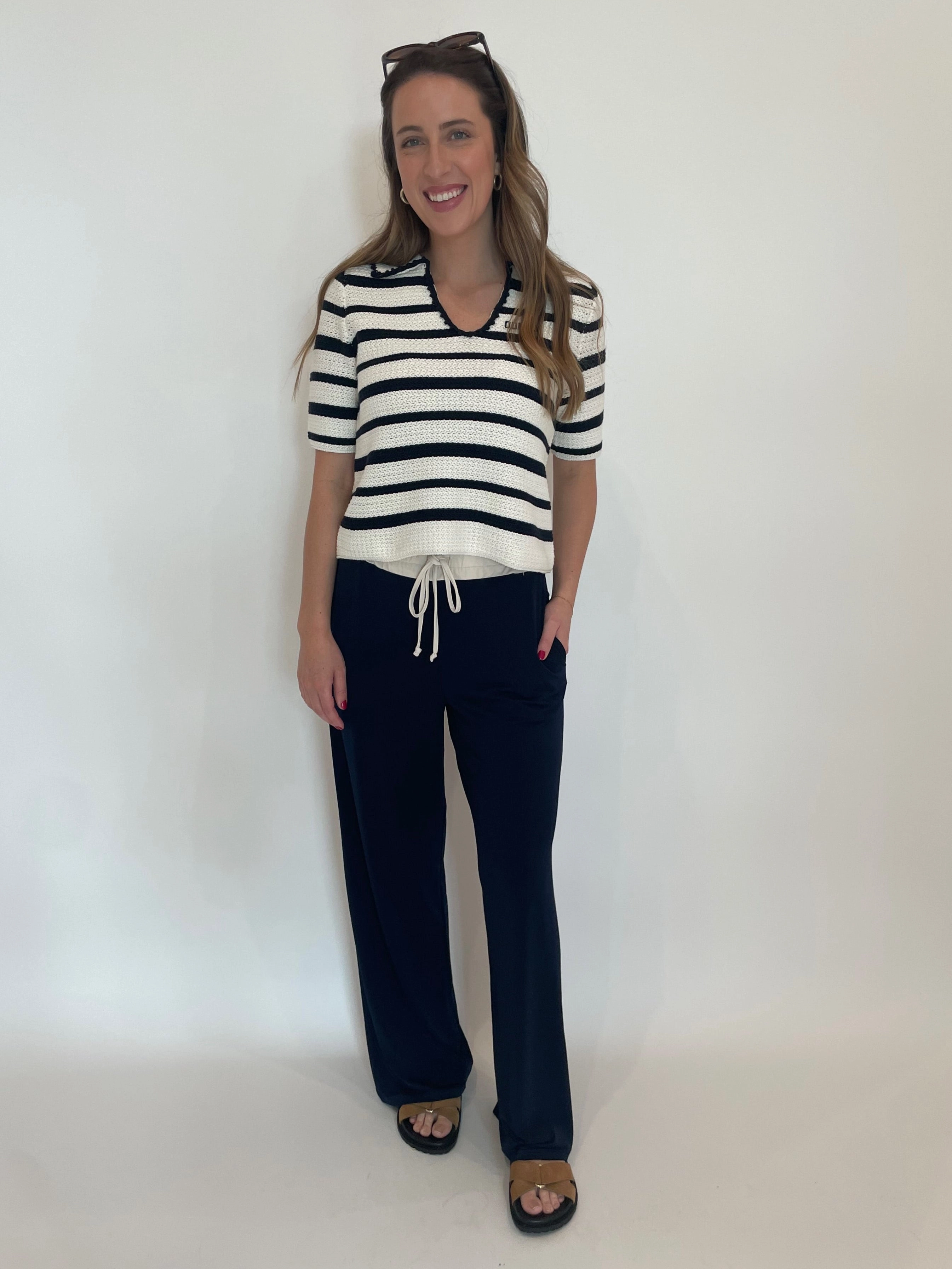 Layer-Friendly Fit Mulan Trouser Pants - Dark Blue