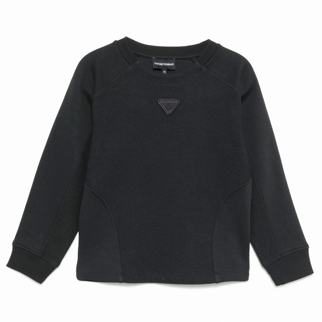 Reflective Trim Details Anti Pilling Finish Emporio Armani Junior Jersey Sweater