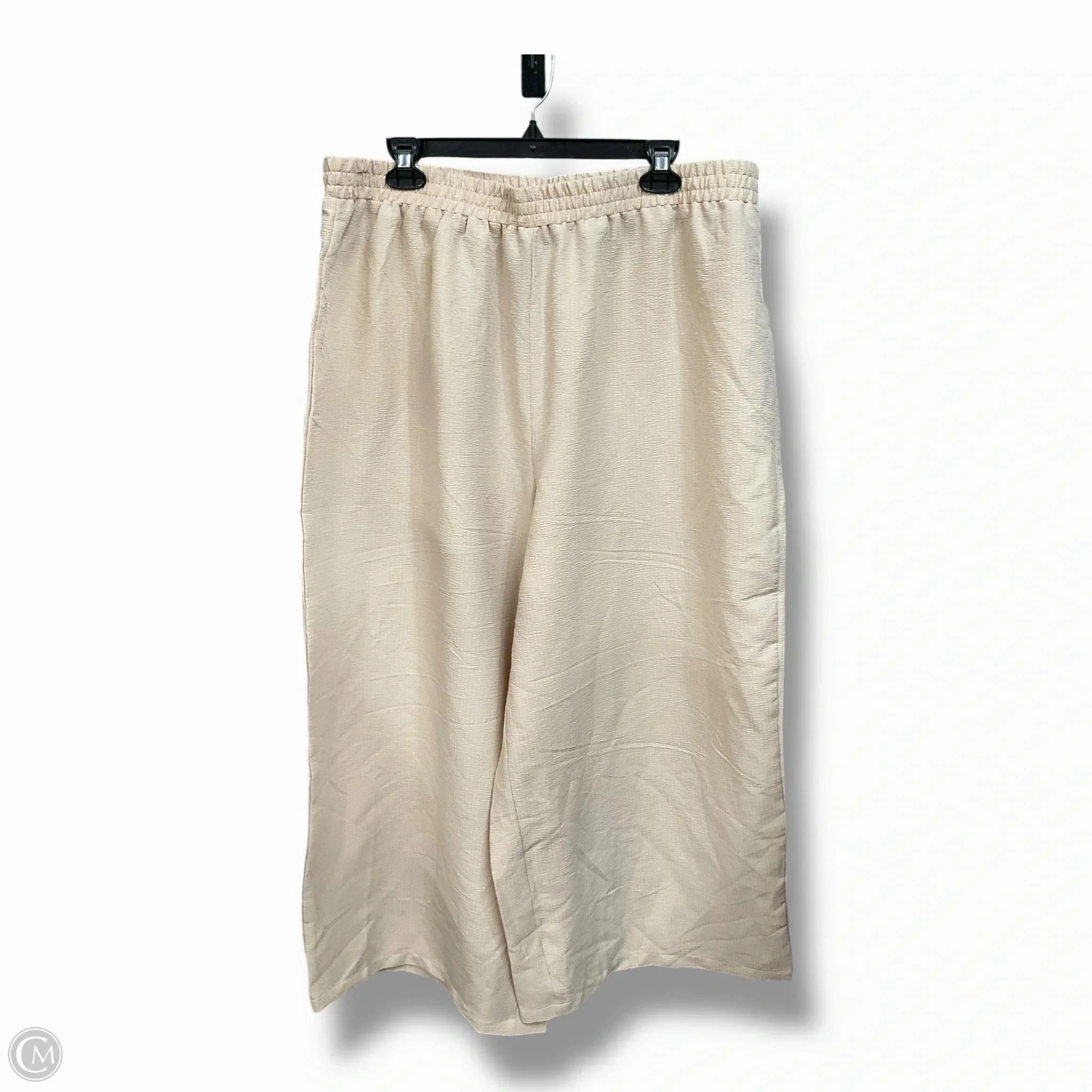 Pants Lounge By Clothes Mentor In Tan, Size: 3x Distressed finish