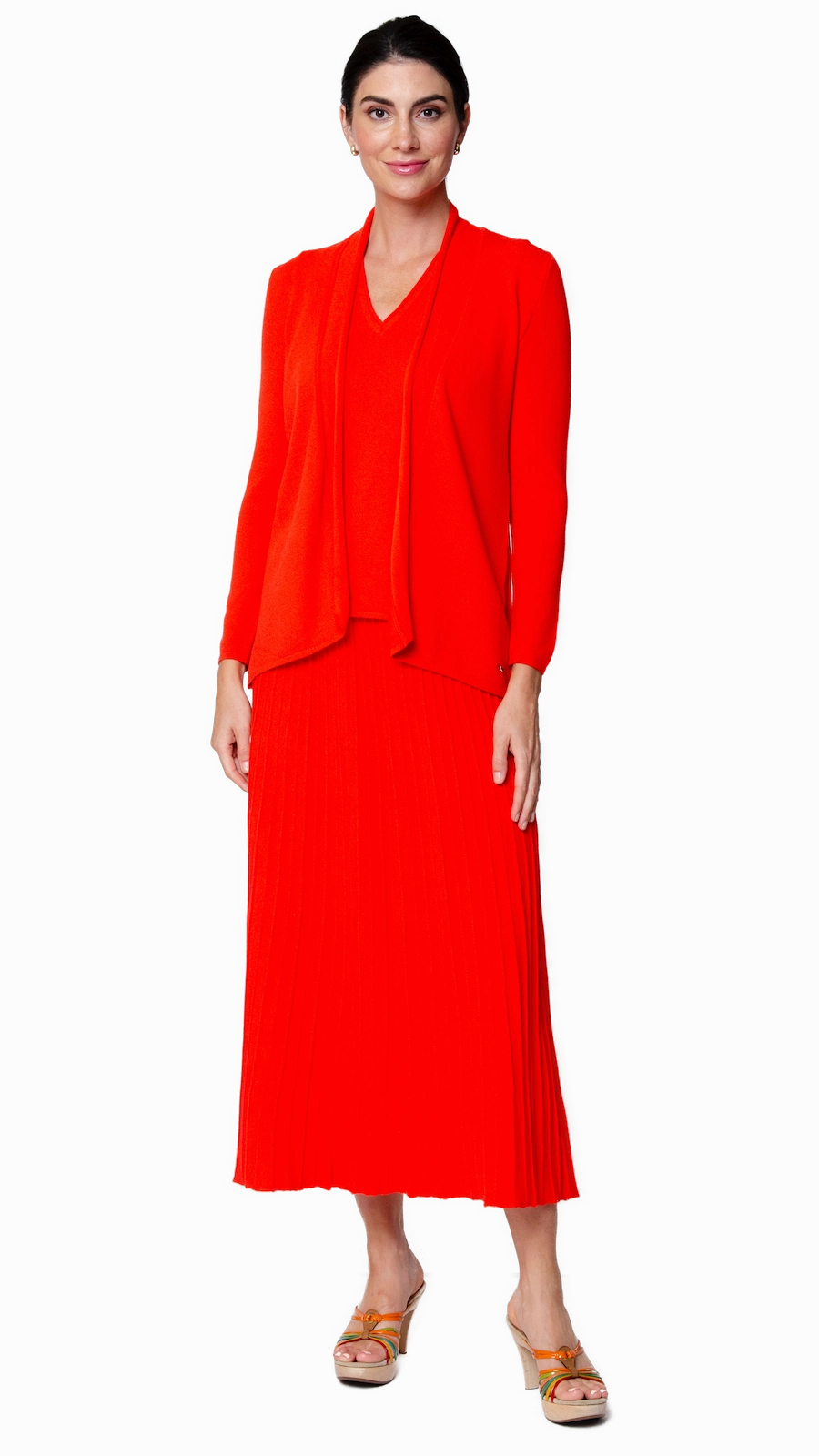 Victoria V-Neck Tank Top - Bright Orange Quick Release Cuffs