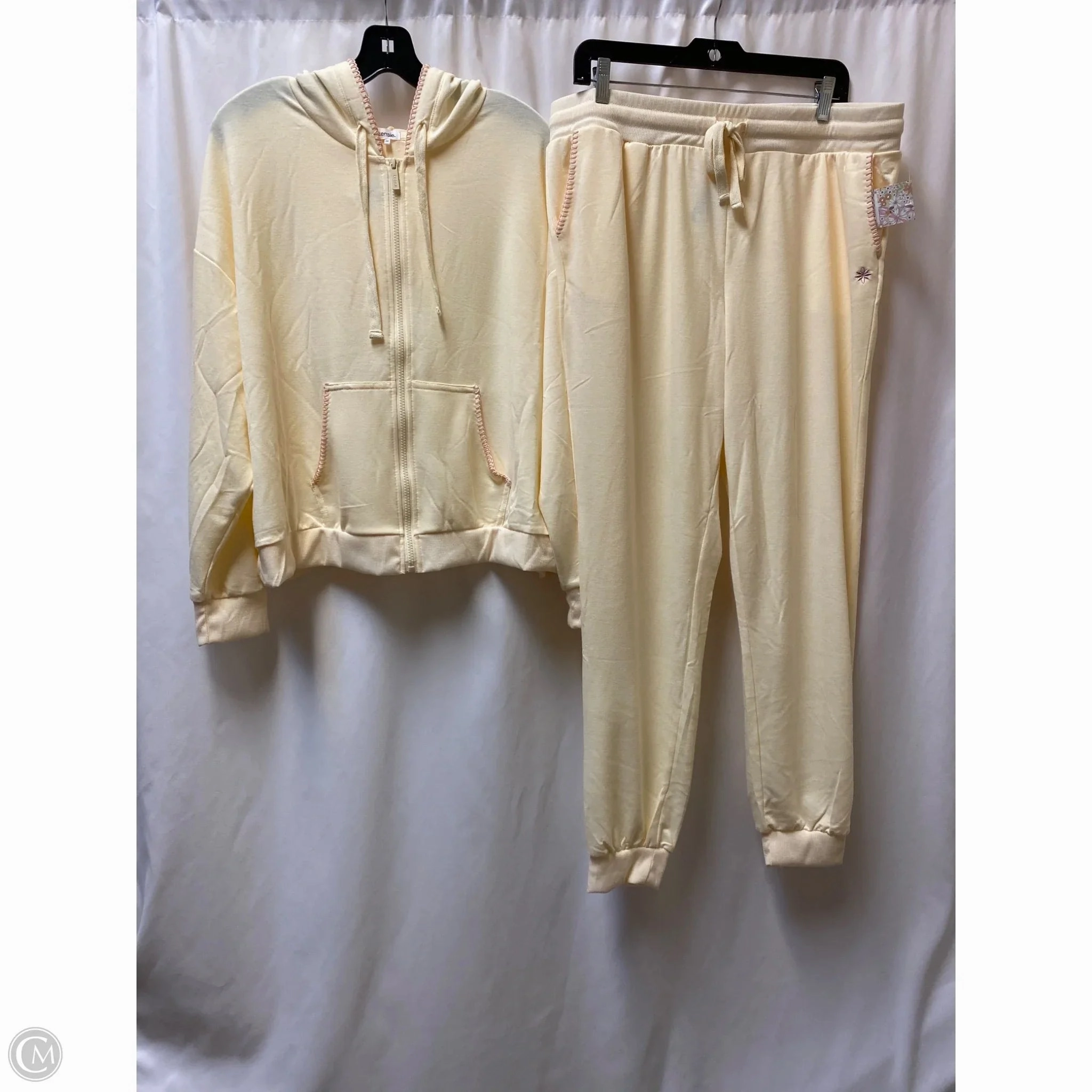 Pants Set 2pc By Kensie In Yellow, Size: 1x Stay Dry No Gap Waistband