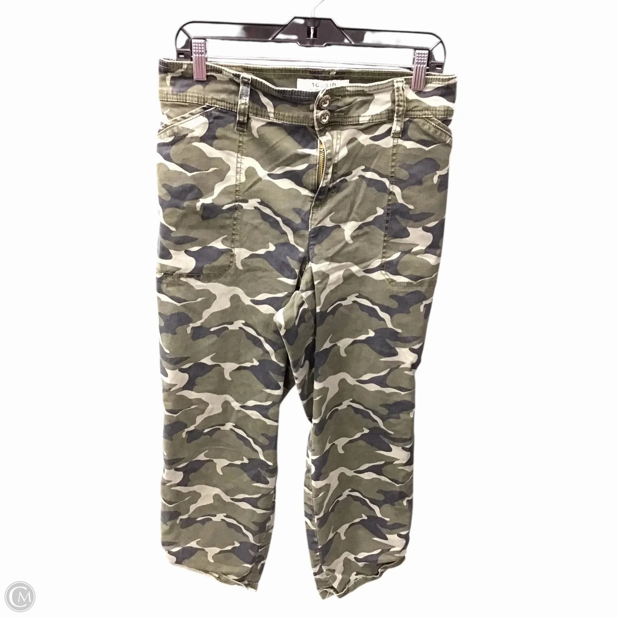 Slim Fit Wear Non Binding Waist Pants Cargo & Utility By Torrid In Camouflage Print, Size: 3x