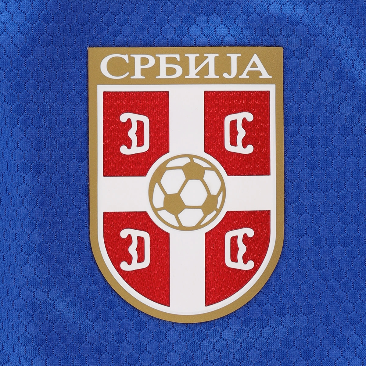 YOUTH SERBIA 2025/26 AUTHENTIC HOME JERSEY Low Profile Collar Distressed Texture