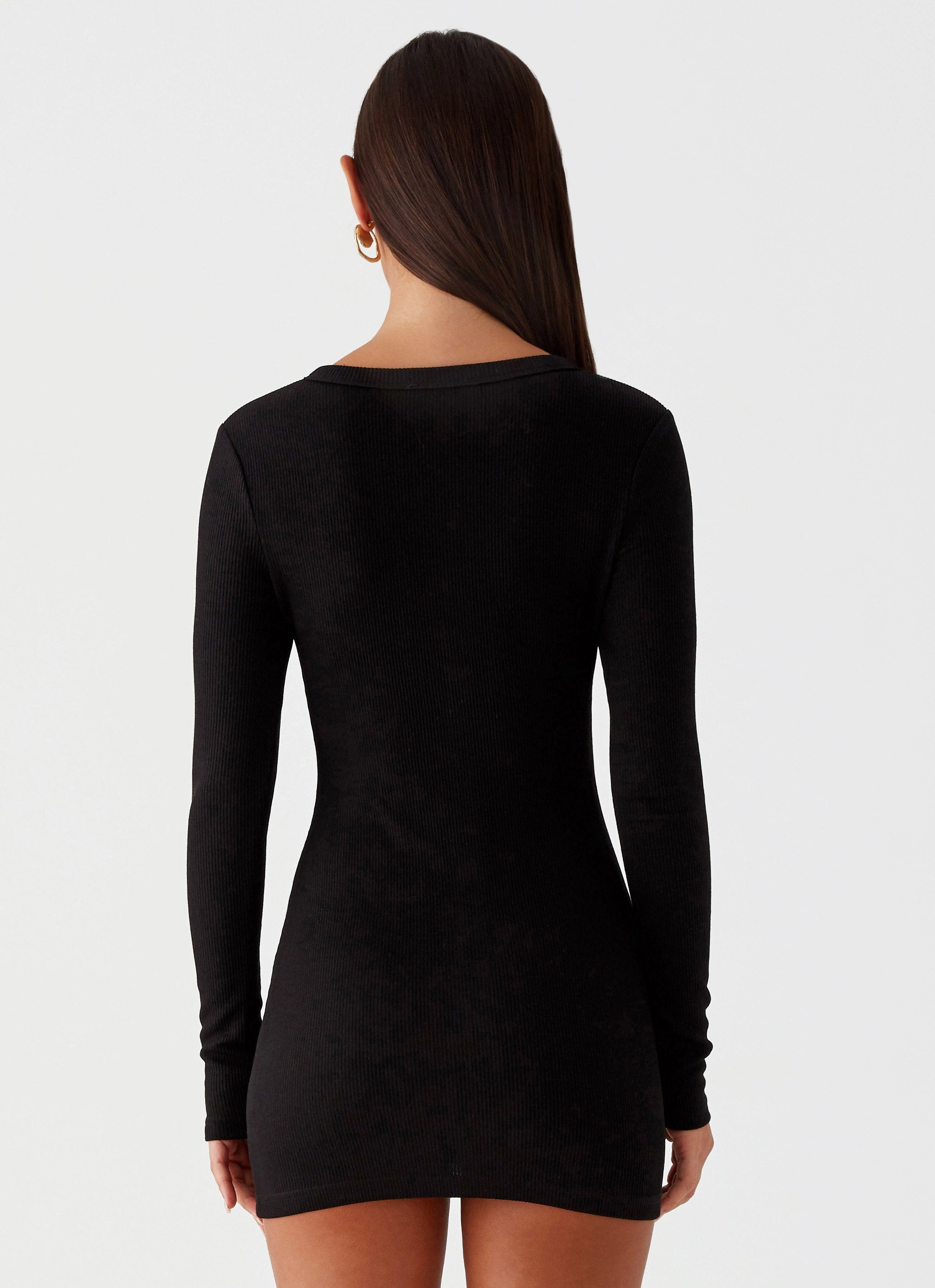 Pure Elegance Ailee Long Sleeve Mini Dress - Black