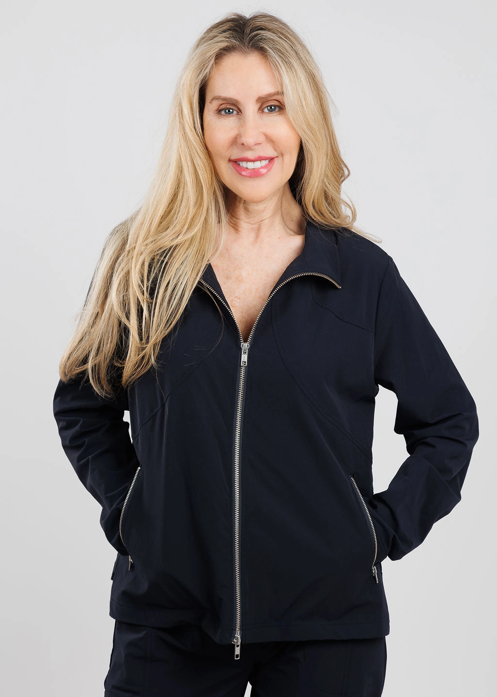 Alex Jacket - Navy EcoFriendly Water Repellency Oversized Silhouette