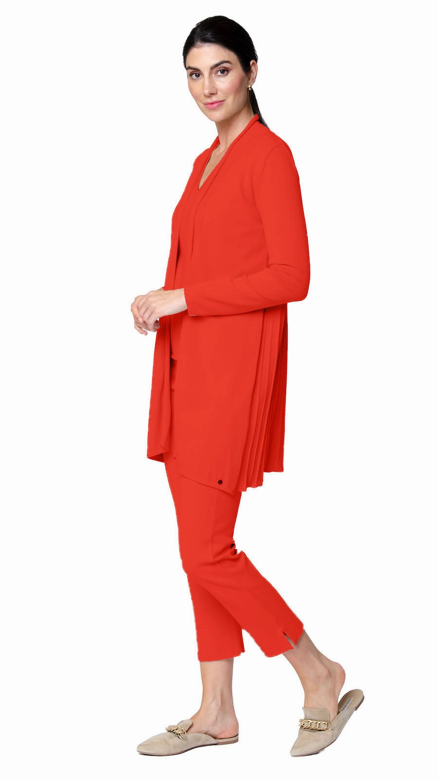 Alice Milano-Knit Slim Leg Pants - Bright Orange Anti Pilling Surface