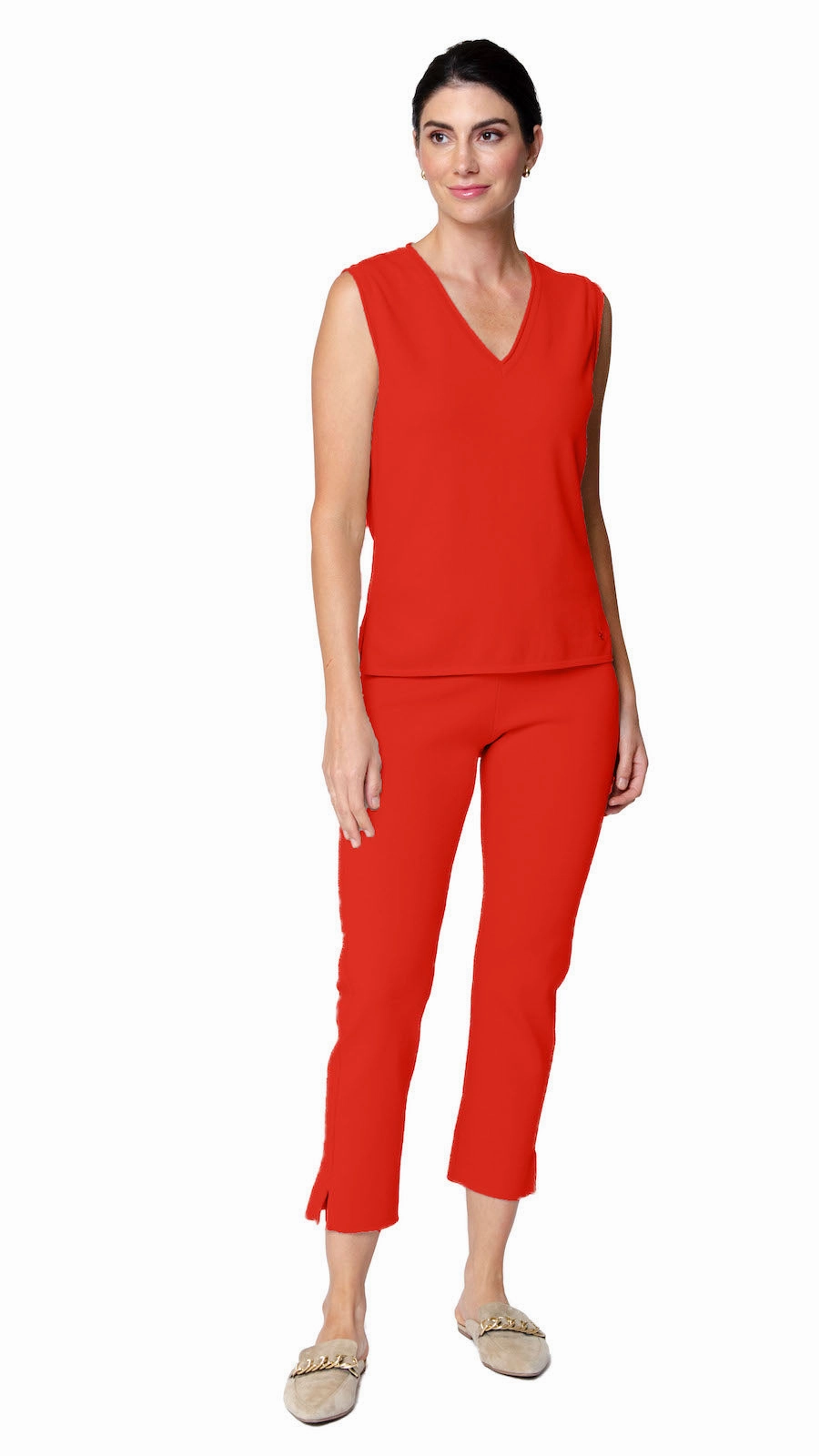 Alice Milano-Knit Slim Leg Pants - Bright Orange No Tag Flex Movement