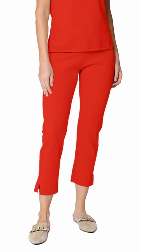 Alice Milano-Knit Slim Leg Pants - Bright Orange Breathable Performance Wear