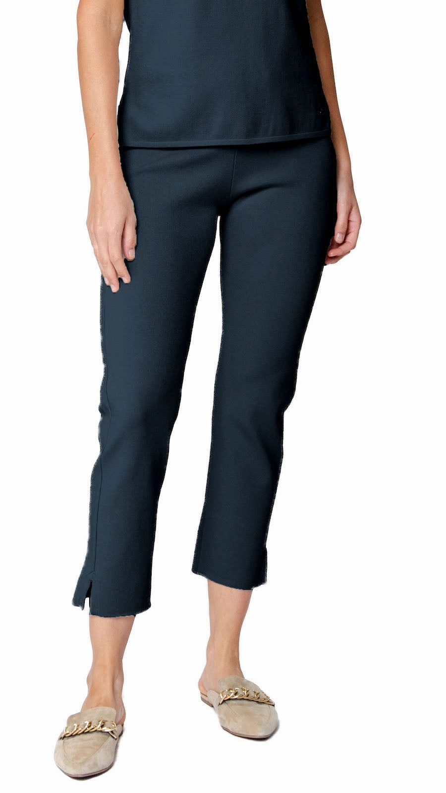 Alice Milano-Knit Slim Leg Pants - Dark Navy Unrestricted Movement Breathable Stretch Wear