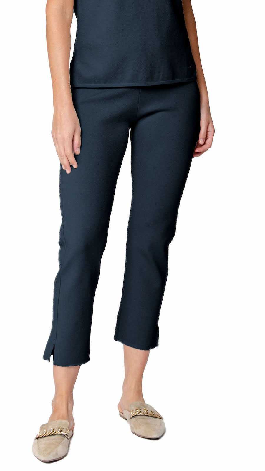 Alice Milano-Knit Slim Leg Pants - Dark Navy Quick Flex Smooth Fabric