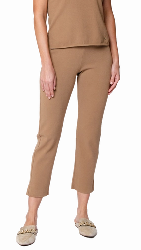 Alice Milano-Knit Slim Leg Pants - Mocha Relaxed Wear Stay Comfortable