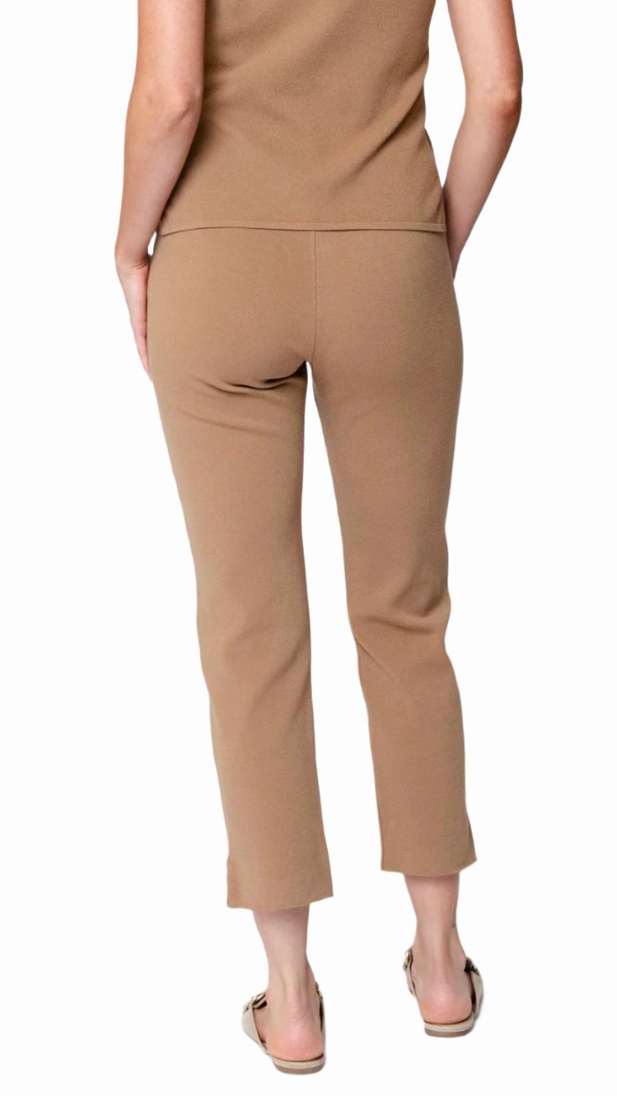 Stretch Material Outdoor Use Alice Milano-Knit Slim Leg Pants - Mocha