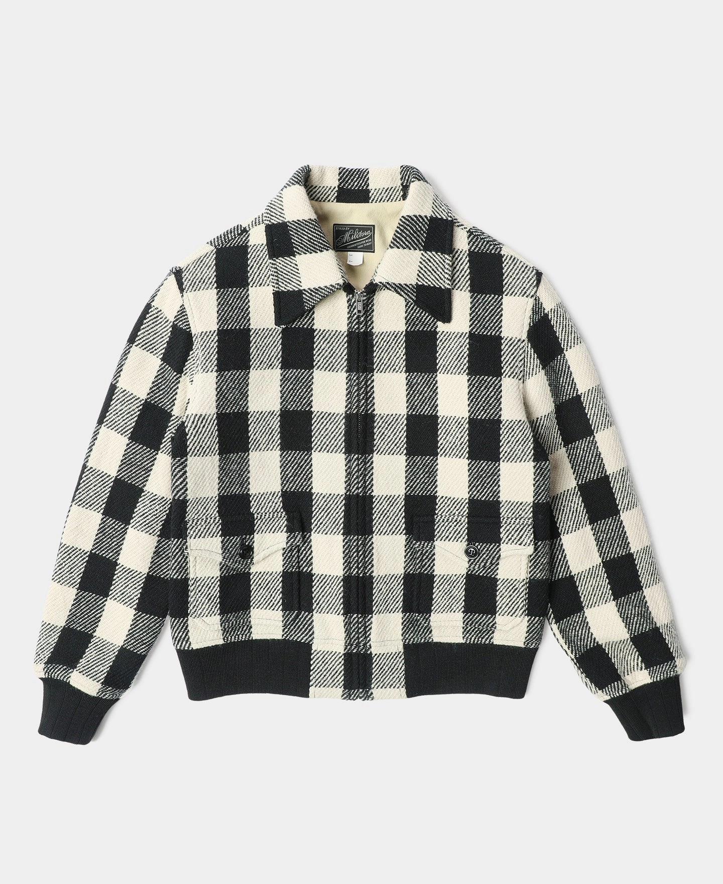 Lot 356 Buffalo Plaid Wool Ribbed Jacket - White/Black Fall Outfit