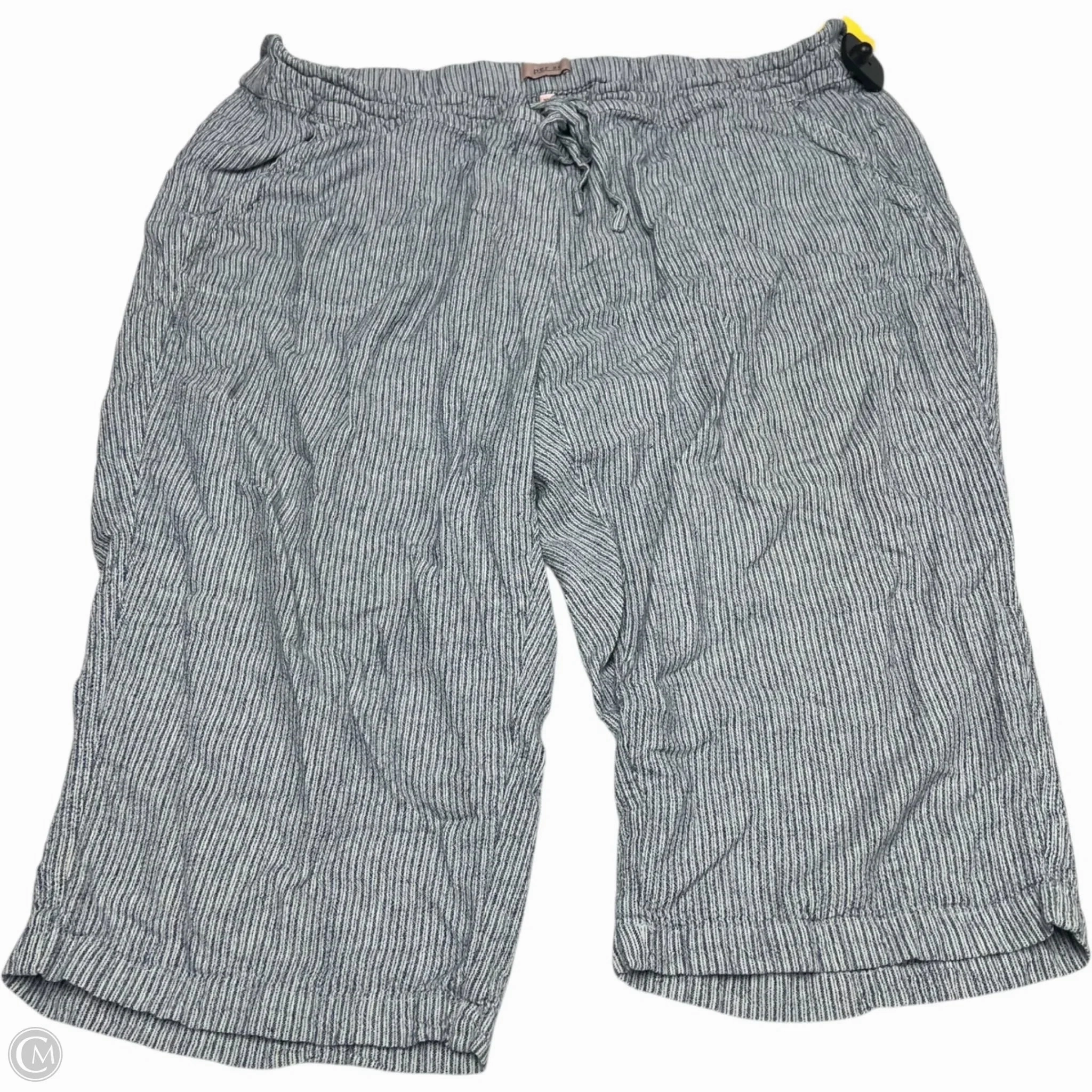 Pants Linen By Per Se In Striped Pattern, Size: 3x Recycled Polyester Blend High Waist Stretch