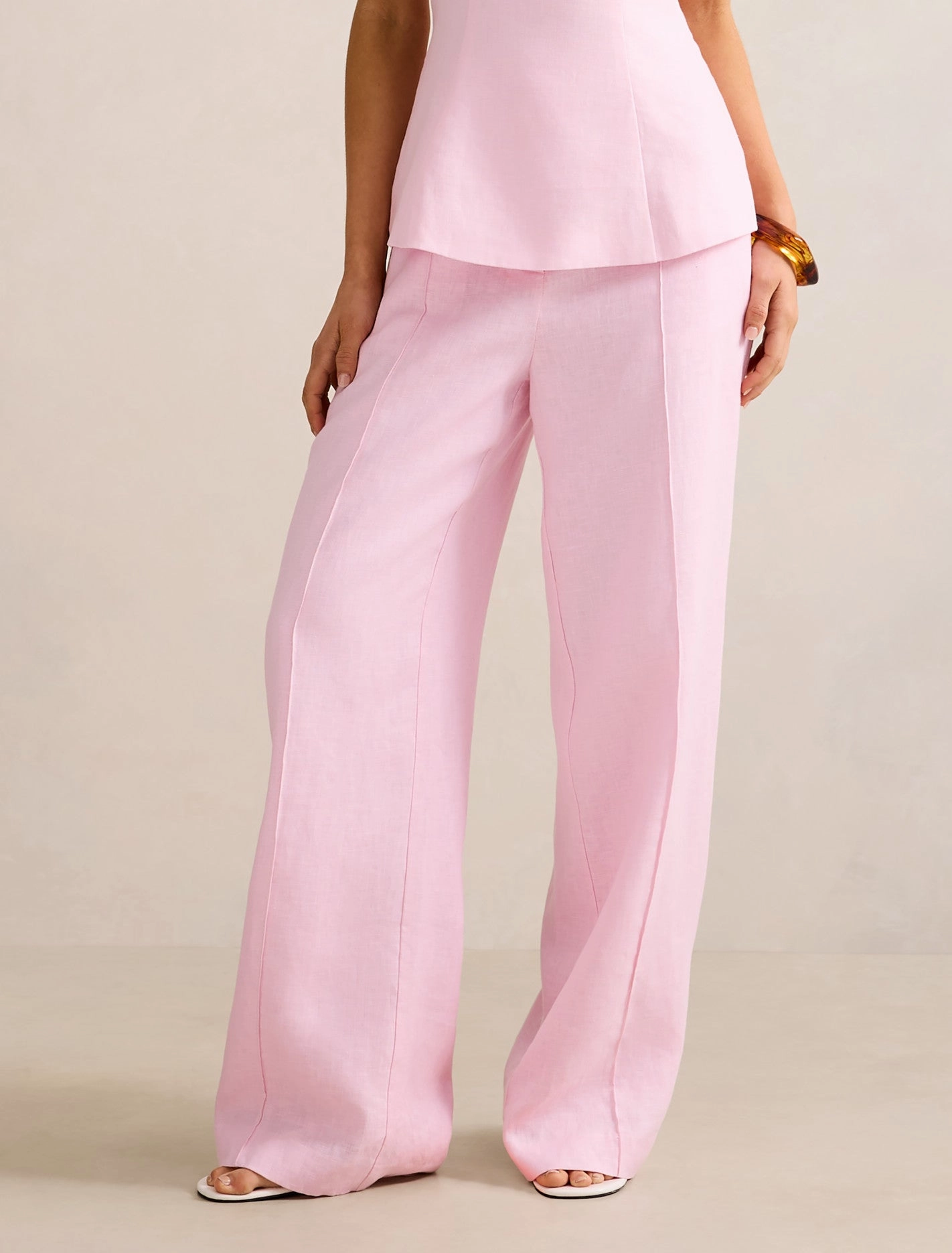 Softened Hem Posey Linen Wide Leg Pants