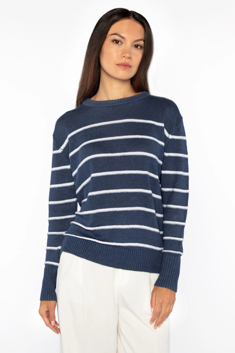 Crop Stripe Crew Cozy Performance