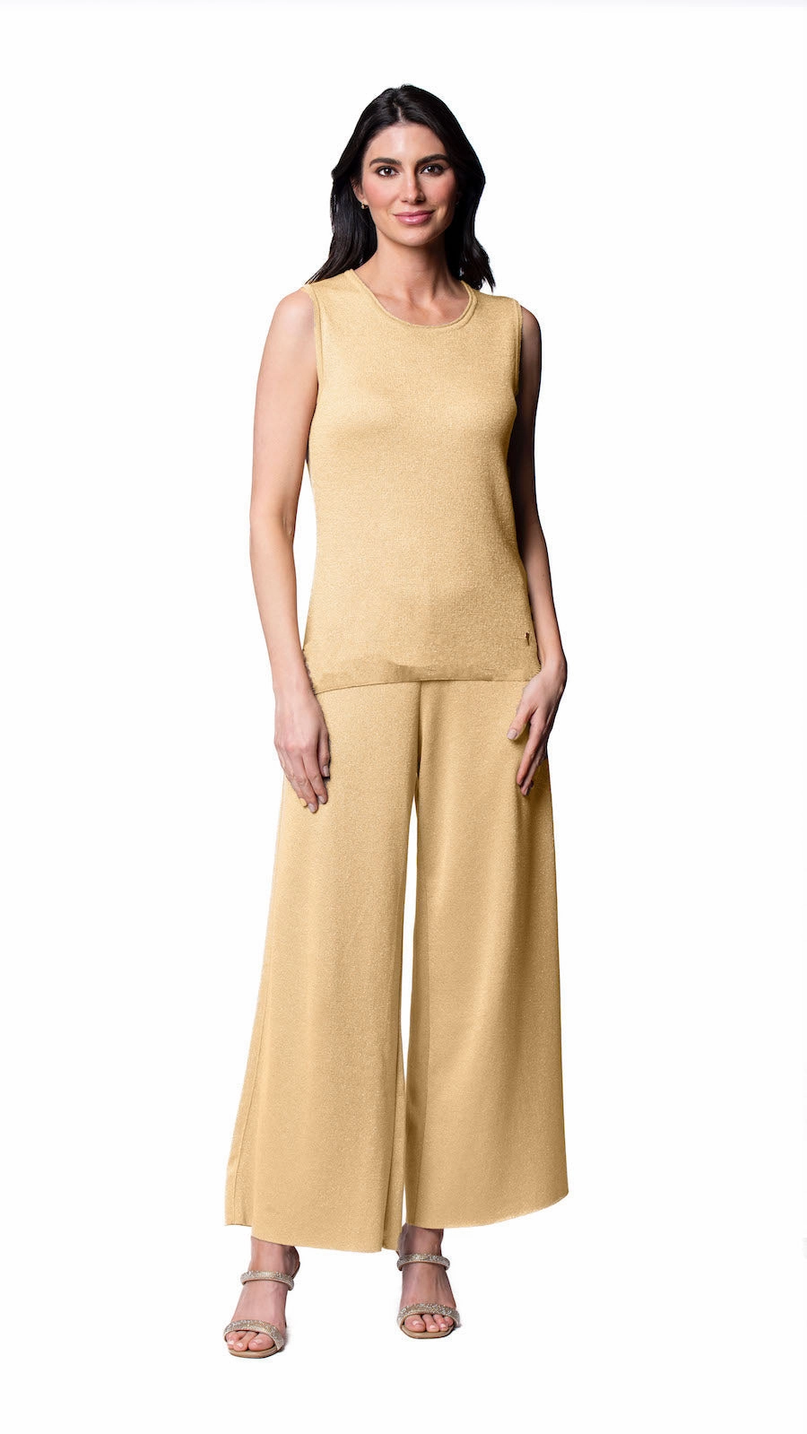 Tessa Tank Top - Golden Sands handmade touch Flexible Knit