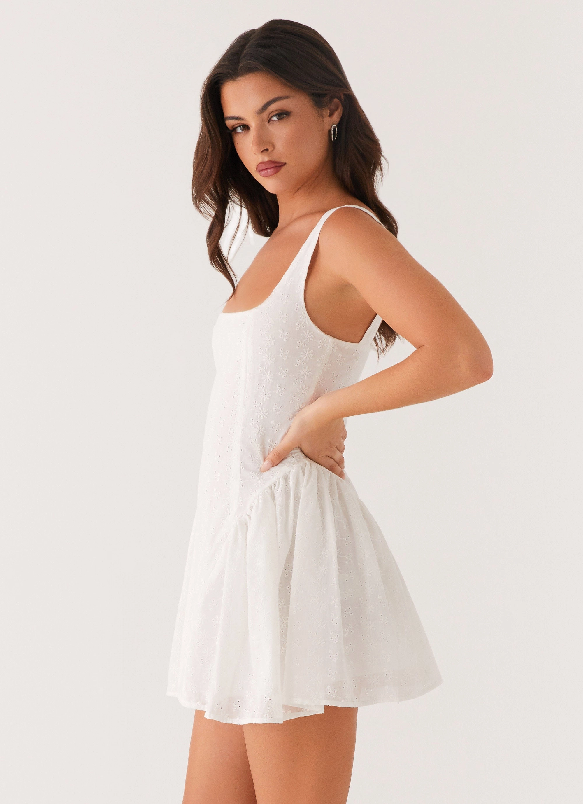 Alyssa Mini Dress - White Cozy Cut