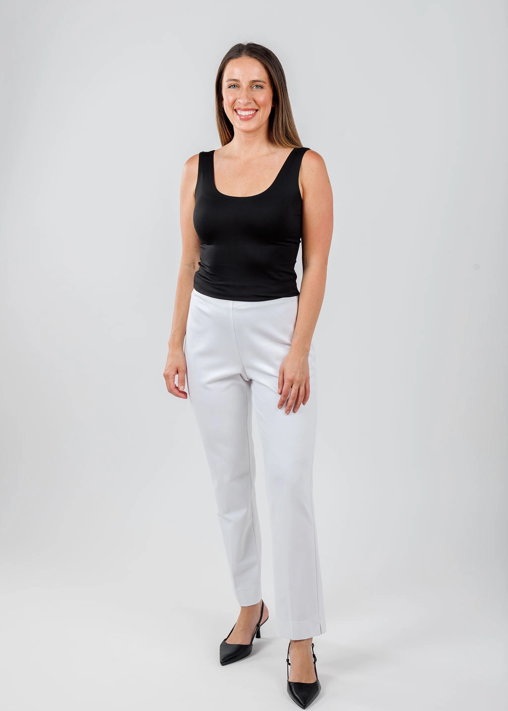 Annie 29" Paramount Knit Pants - White Static free