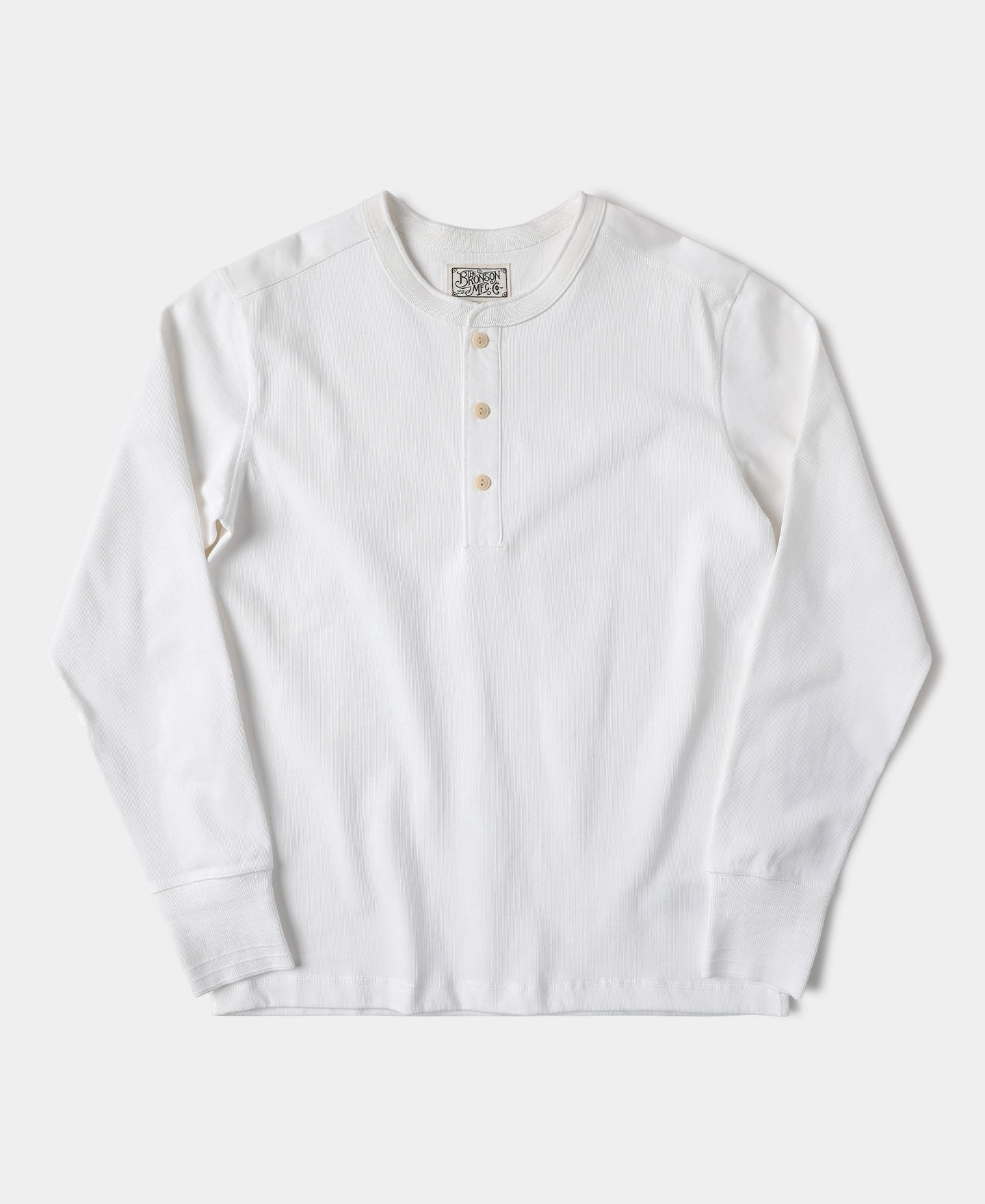 Vintage Long Sleeve Henley Shirt - White Perfect Fit