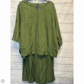 Slim Waist Pants Set 2pc By Emery Rose In Green, Size: 3x