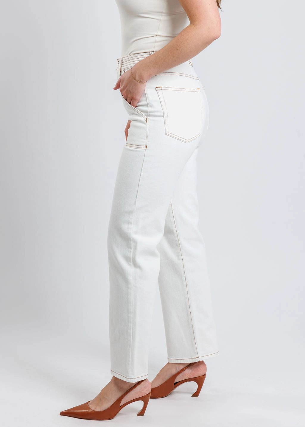 The Trapunto Straight Denim Trouser - Au Natural Clean Flexible Motion