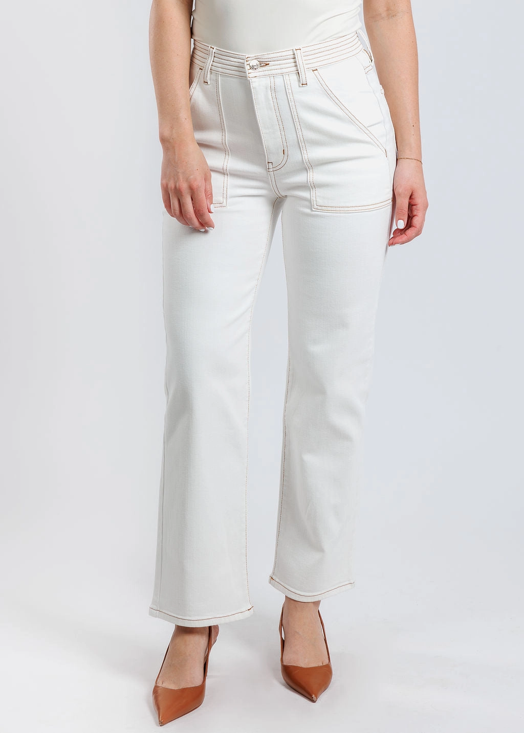 The Trapunto Straight Denim Trouser - Au Natural Clean Work Friendly
