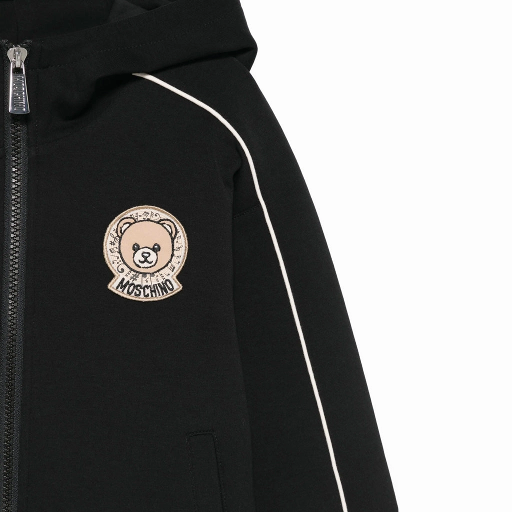 Moschino Kids Teddy Logo Hooded Sweatshirt Durable AbrasionResistant Panels Non Irritating Lining