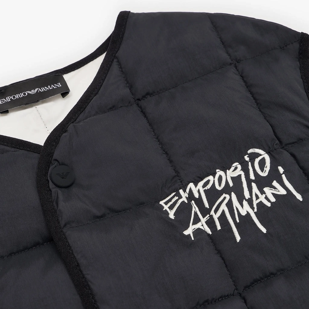 Moisture Managing Layer Emporio Armani Junior Quilted Nylon Vest With Graffiti Logo