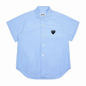 Comme Des Gar?ons Play Kids Striped Popline Shirt Smooth Interior Lining