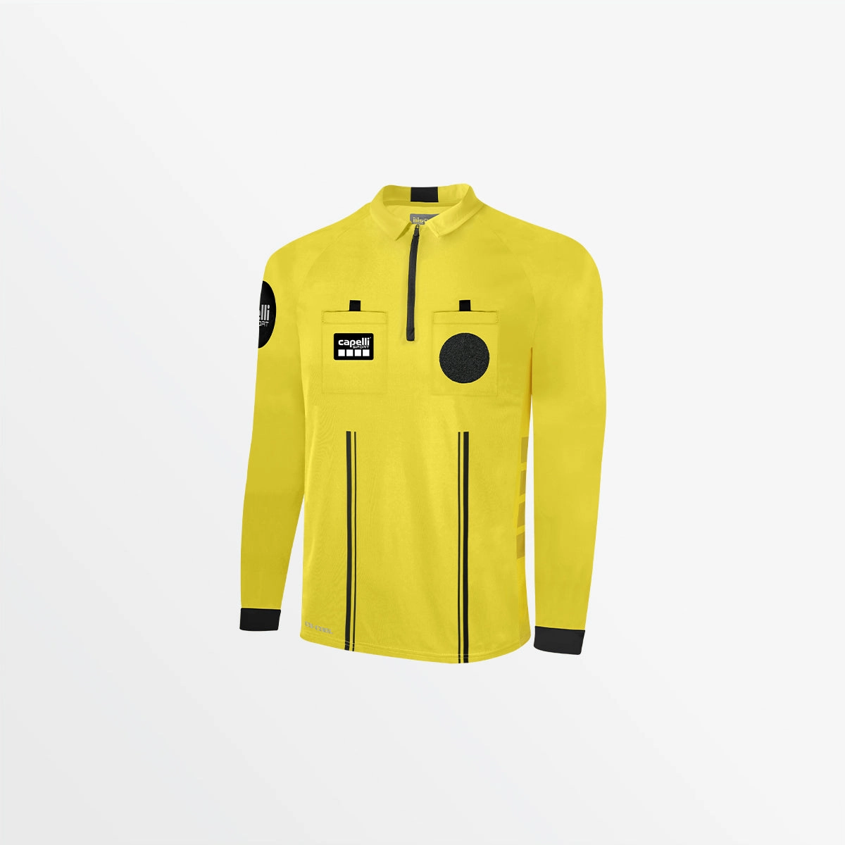 MEN'S OFFICIAL REFEREE 1/4 ZIP LONG SLEEVE JERSEY Wrinkle Resistant Weave SeamlessConstruction