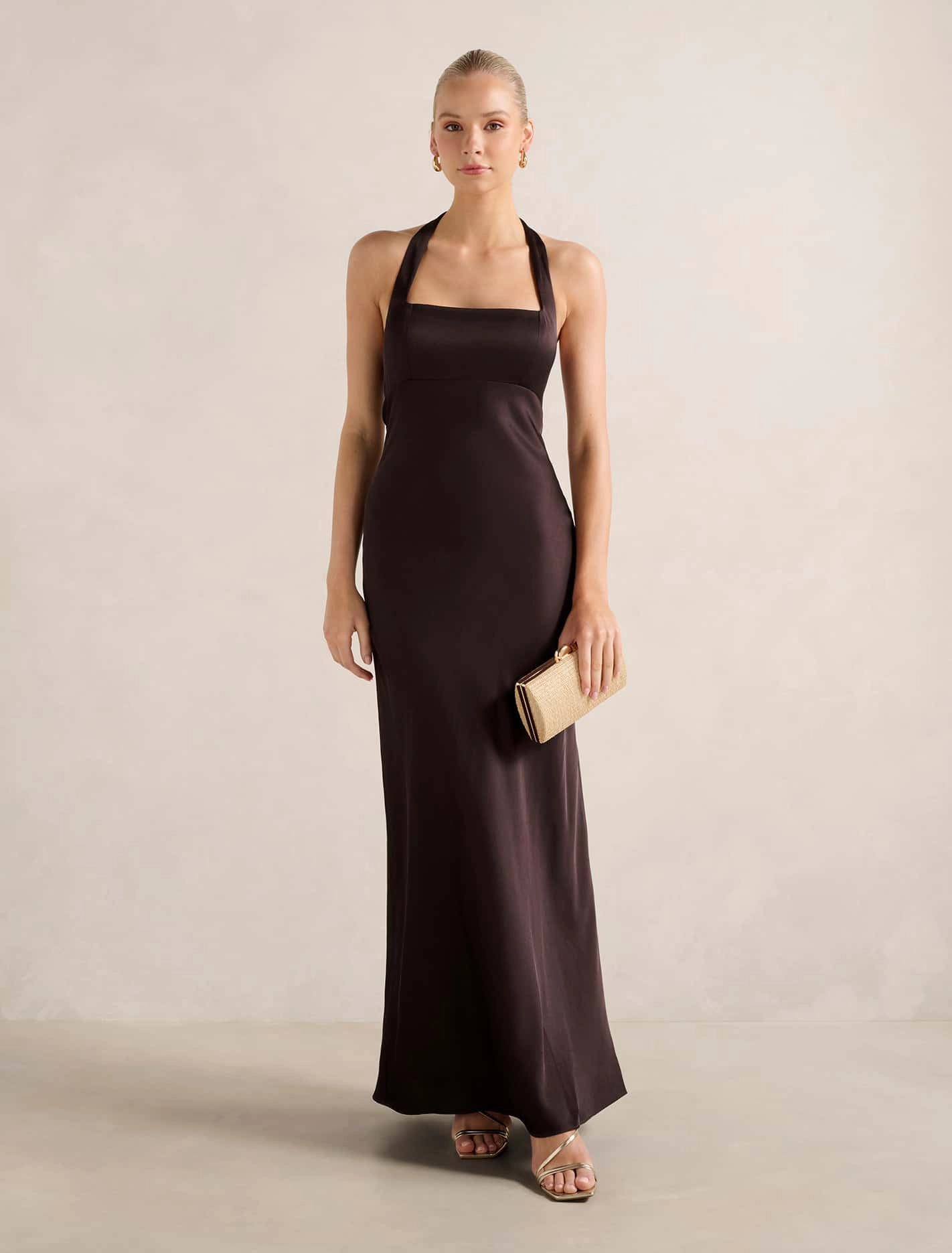 April Open Back Satin Maxi Dress Effortless Mood